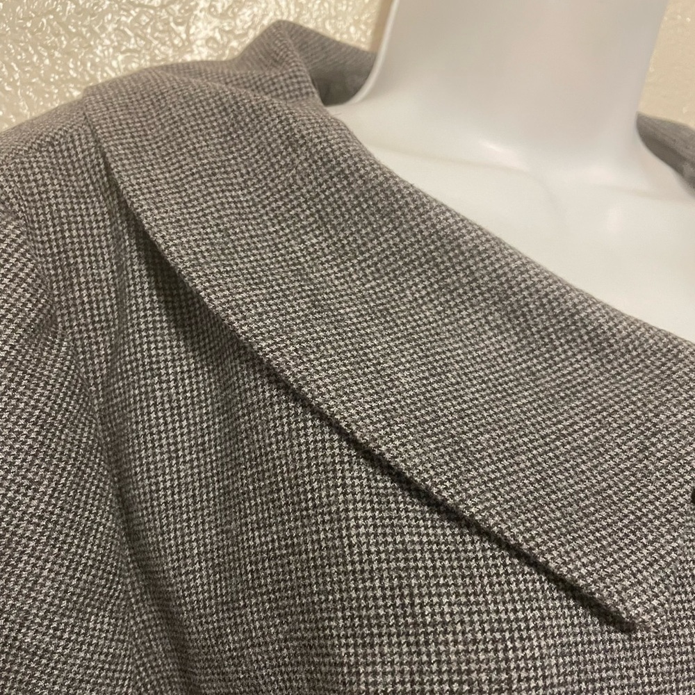 Women’s Swing Jacket 3/4 SLEEVE button smock coat gray black round collar - Picture 10 of 12